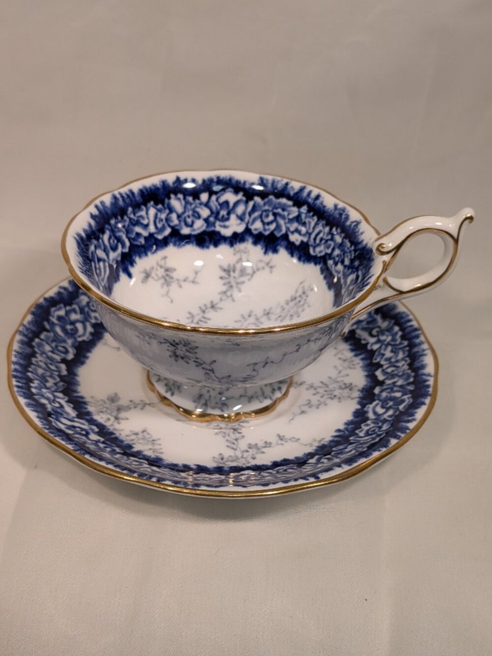 BLUE & WHITE COPELAND BONE CHINA CUP AND SAUCER